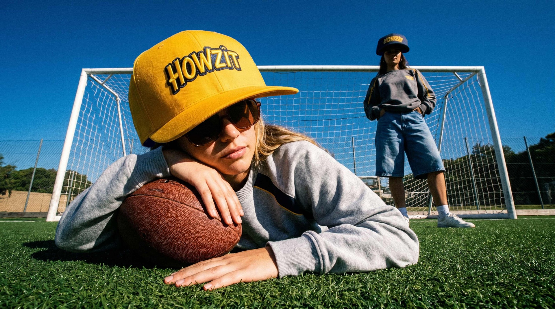 Stadium crowd wearing The Big Head Co. supporter caps